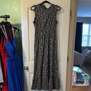 SHEIN Black and White Floral Maxi Dress